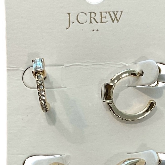 NWT J.CREW GOLD HUGGIE EARRINGS SET OF 3 - Picture 2 of 4